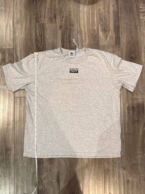 adidas Originals Heather Gray Crewneck Tee with Chest Patch